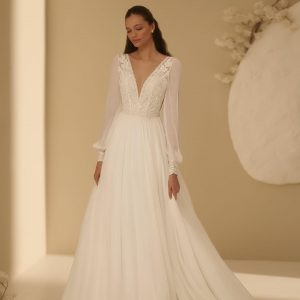 Robe A-line corsage