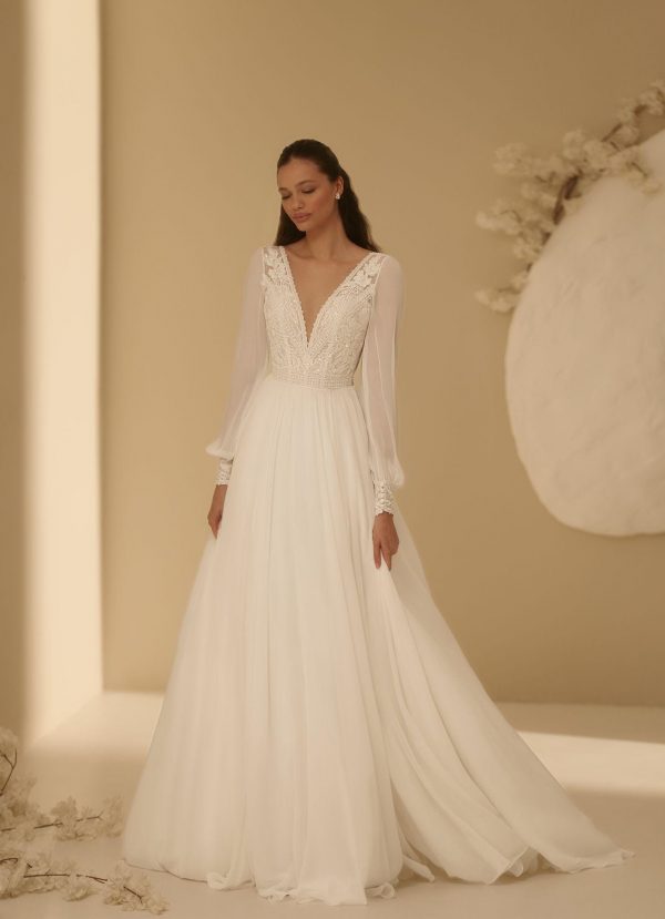 Robe A-line corsage