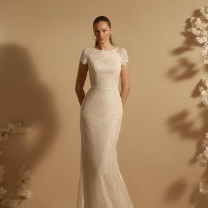 Robe sirène beige