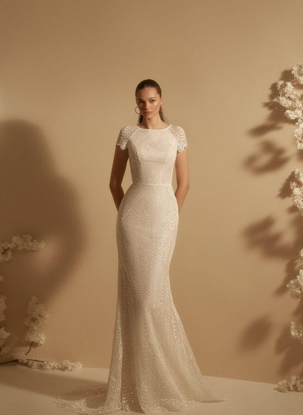 Robe sirène beige